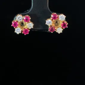 1.50 ctw ruby and diamond earrings