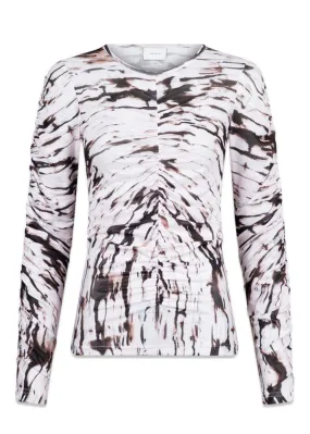 Bea Tie Dye Mesh Blouse - Powder