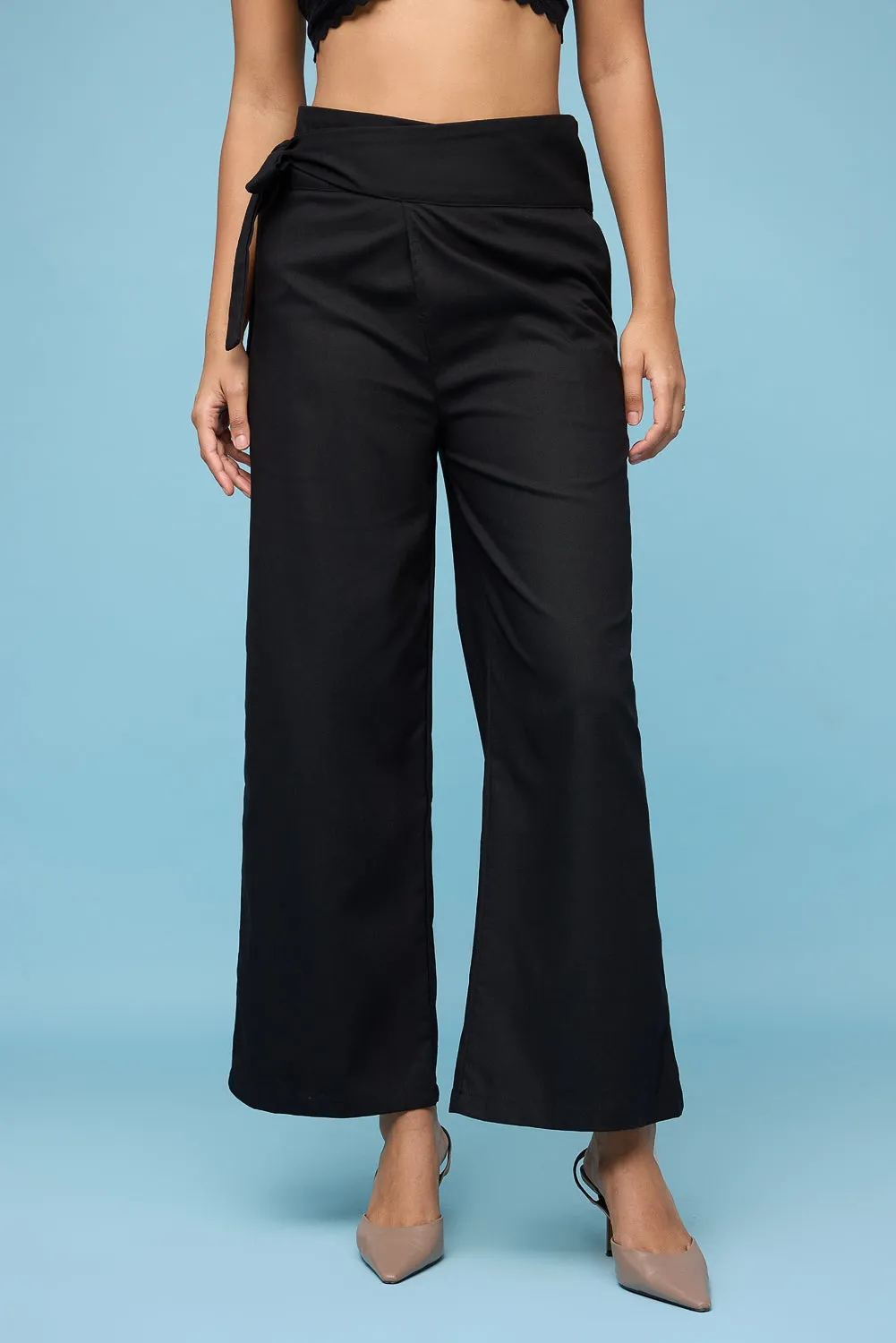 Black Wrap Around Korean Pants