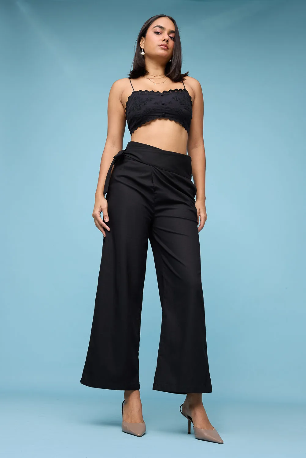 Black Wrap Around Korean Pants