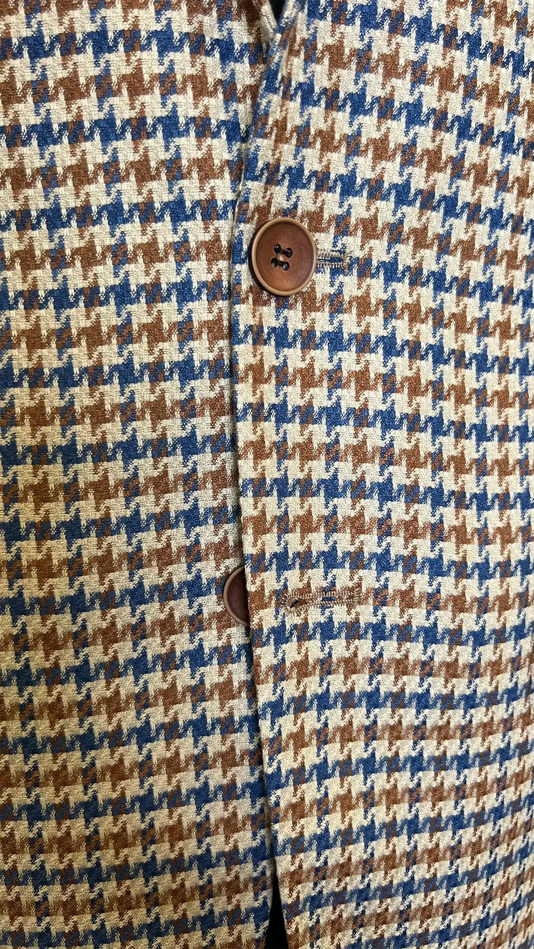 Blue/ Brown Blazer Plaid Pattern