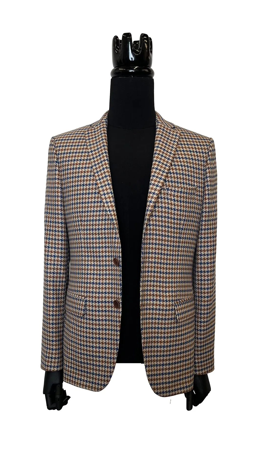 Blue/ Brown Blazer Plaid Pattern