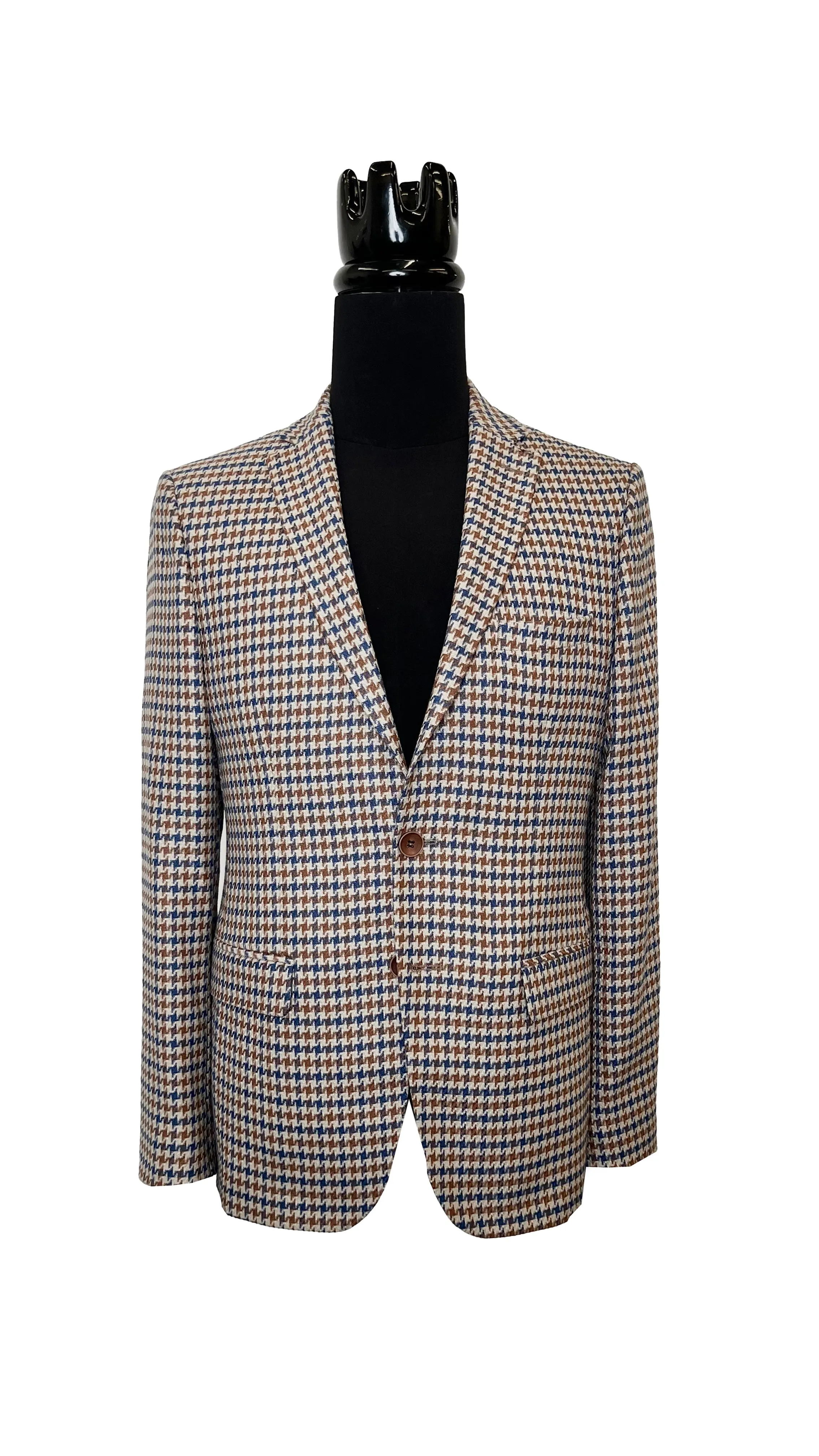 Blue/ Brown Blazer Plaid Pattern