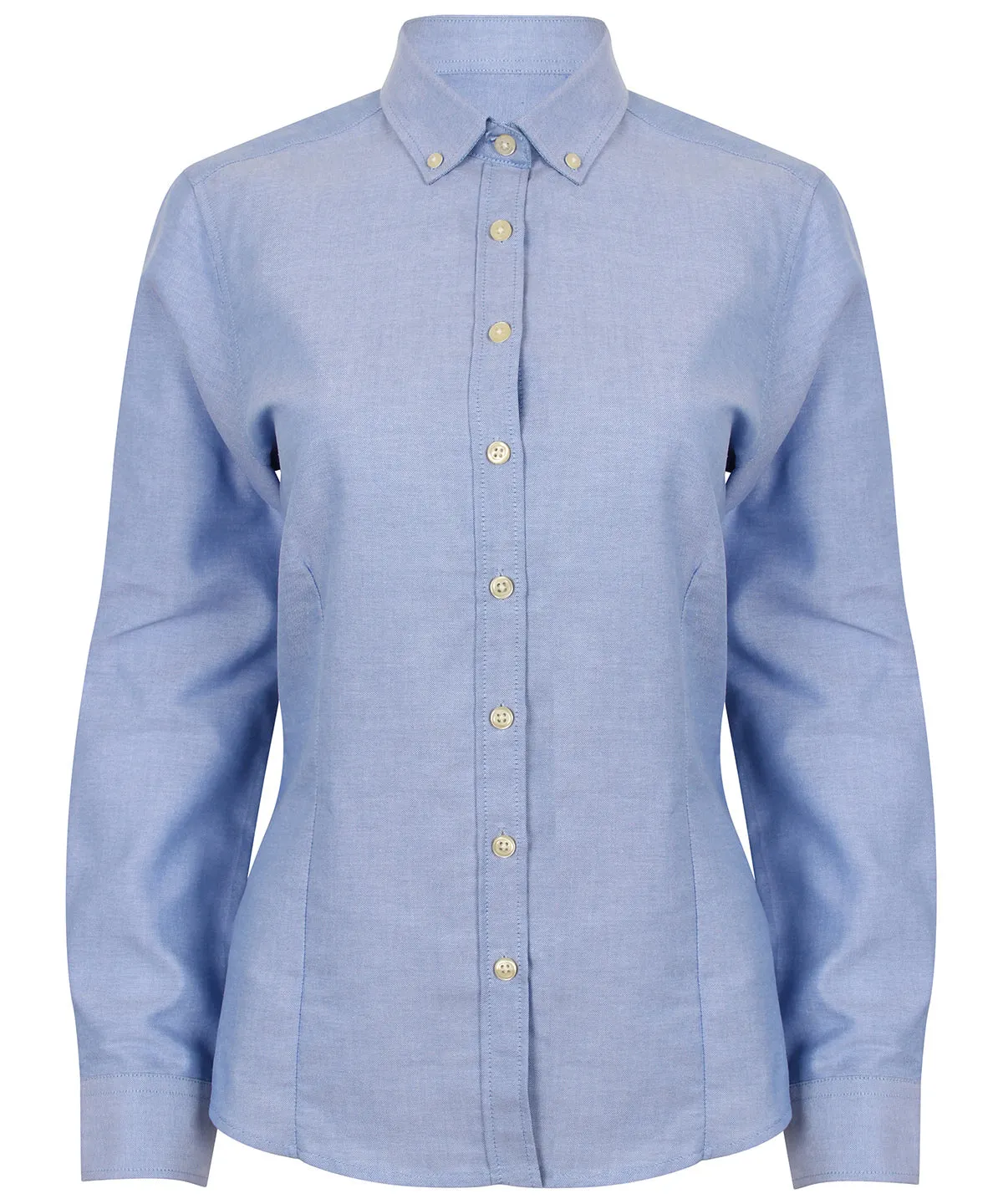 Blue - Women's modern long sleeve Oxford shirt