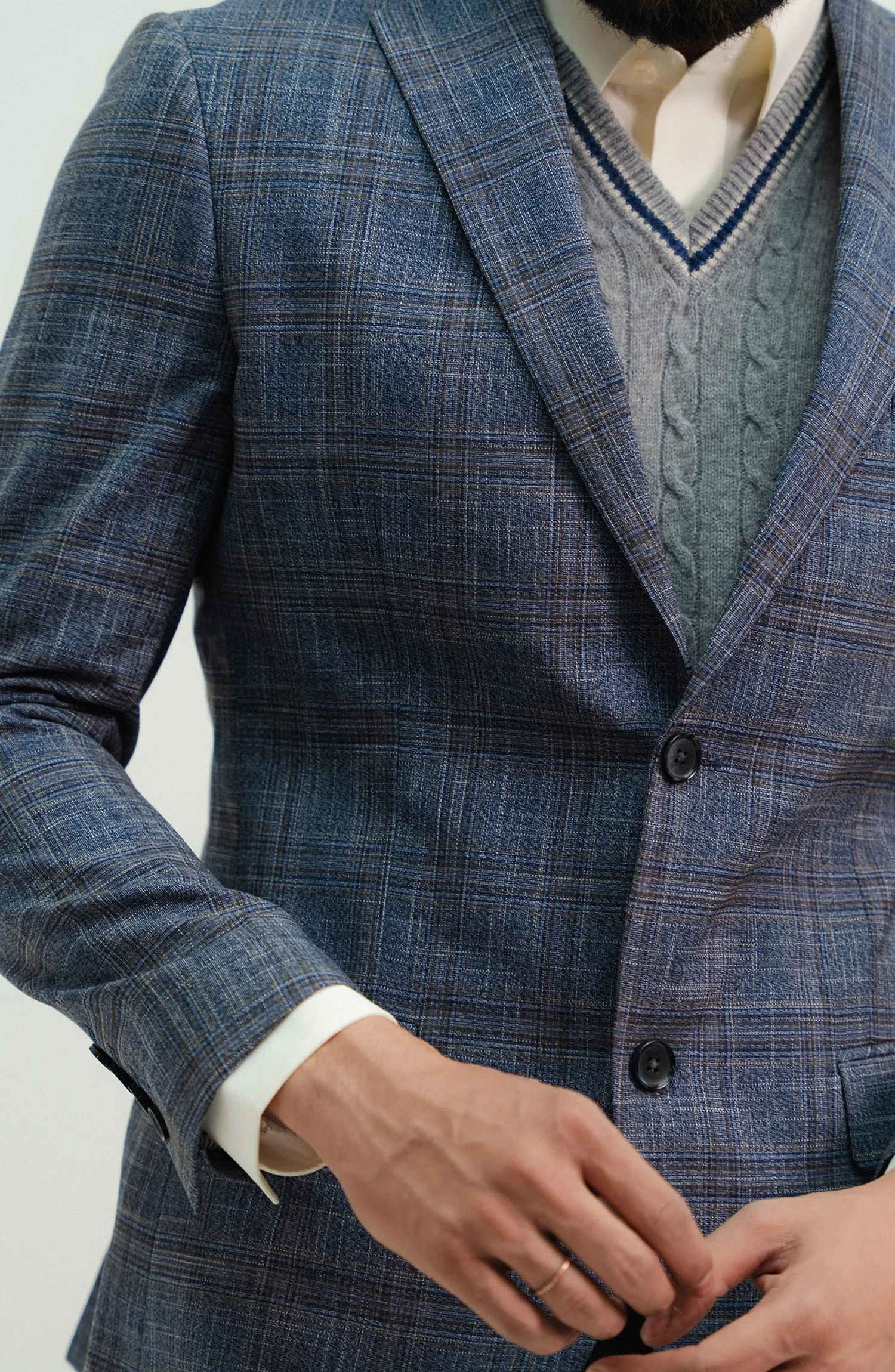 Check Textured Blazer