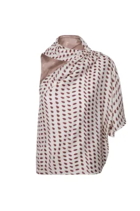 Chiminango Cotton Silk Blouse / Ivory Wine Seeds