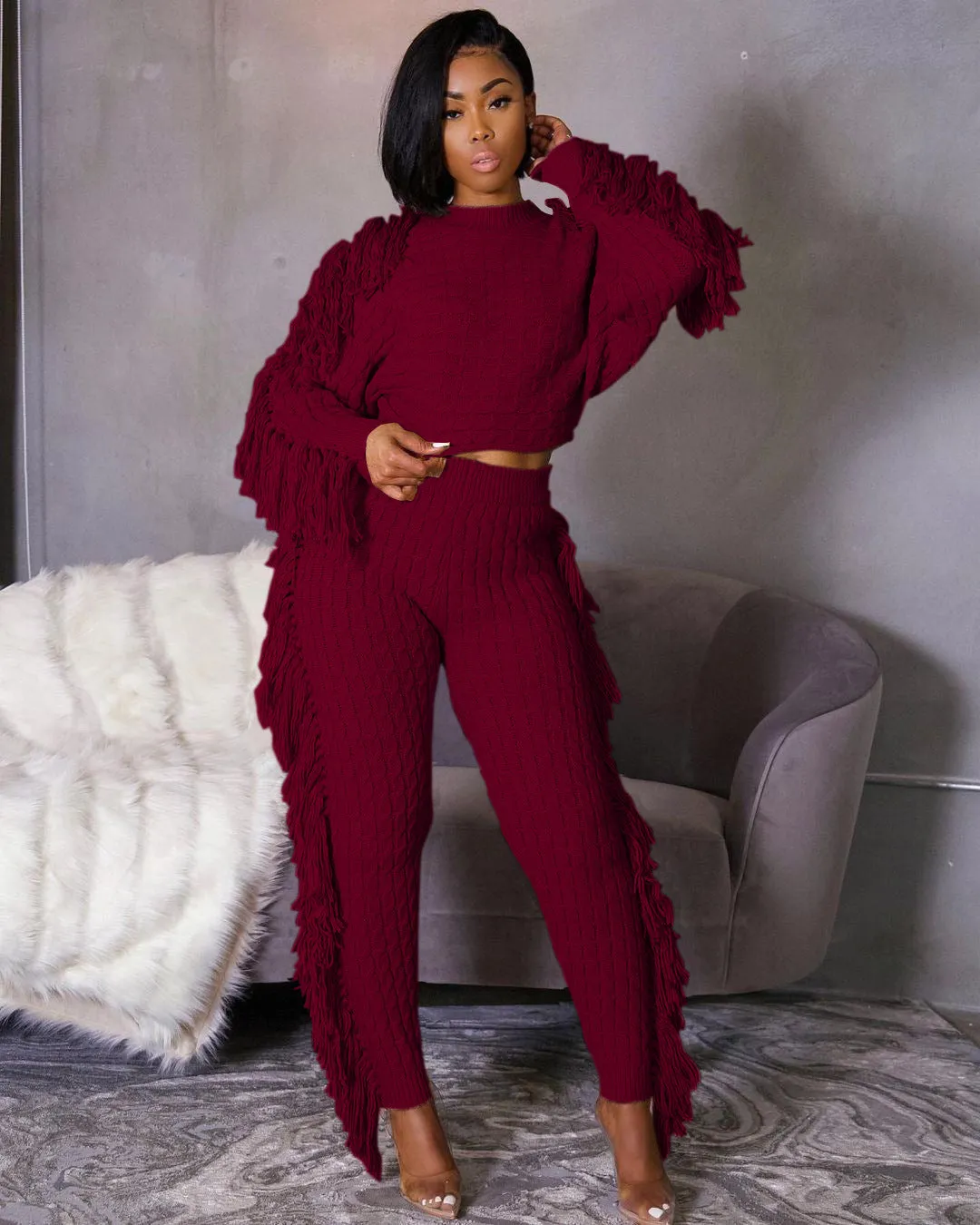 Cozy Knit Sweater Pants Set