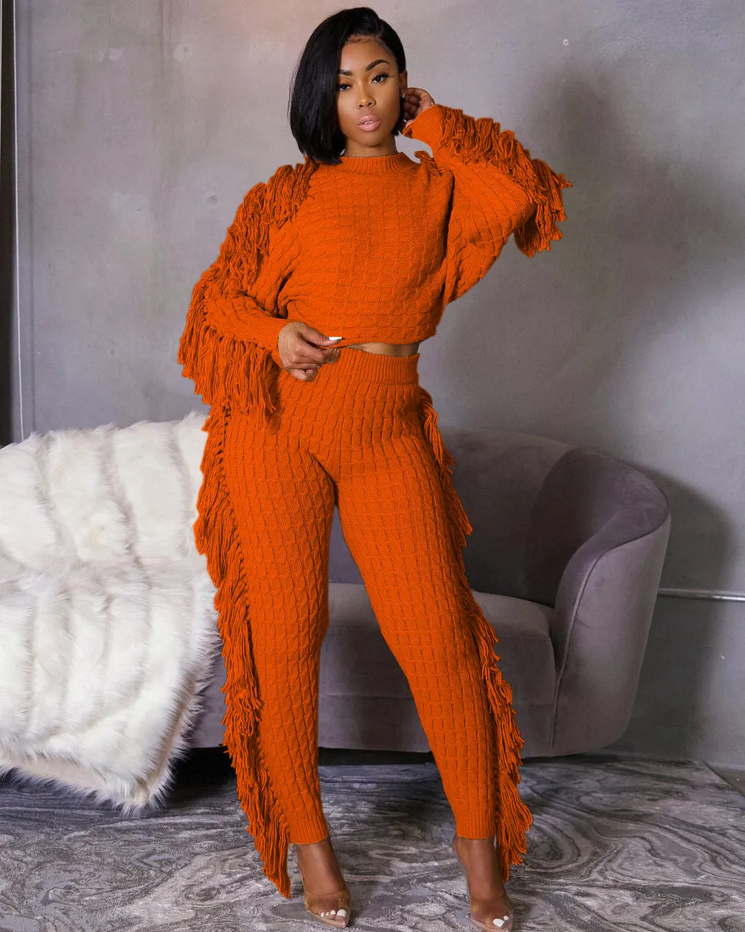 Cozy Knit Sweater Pants Set