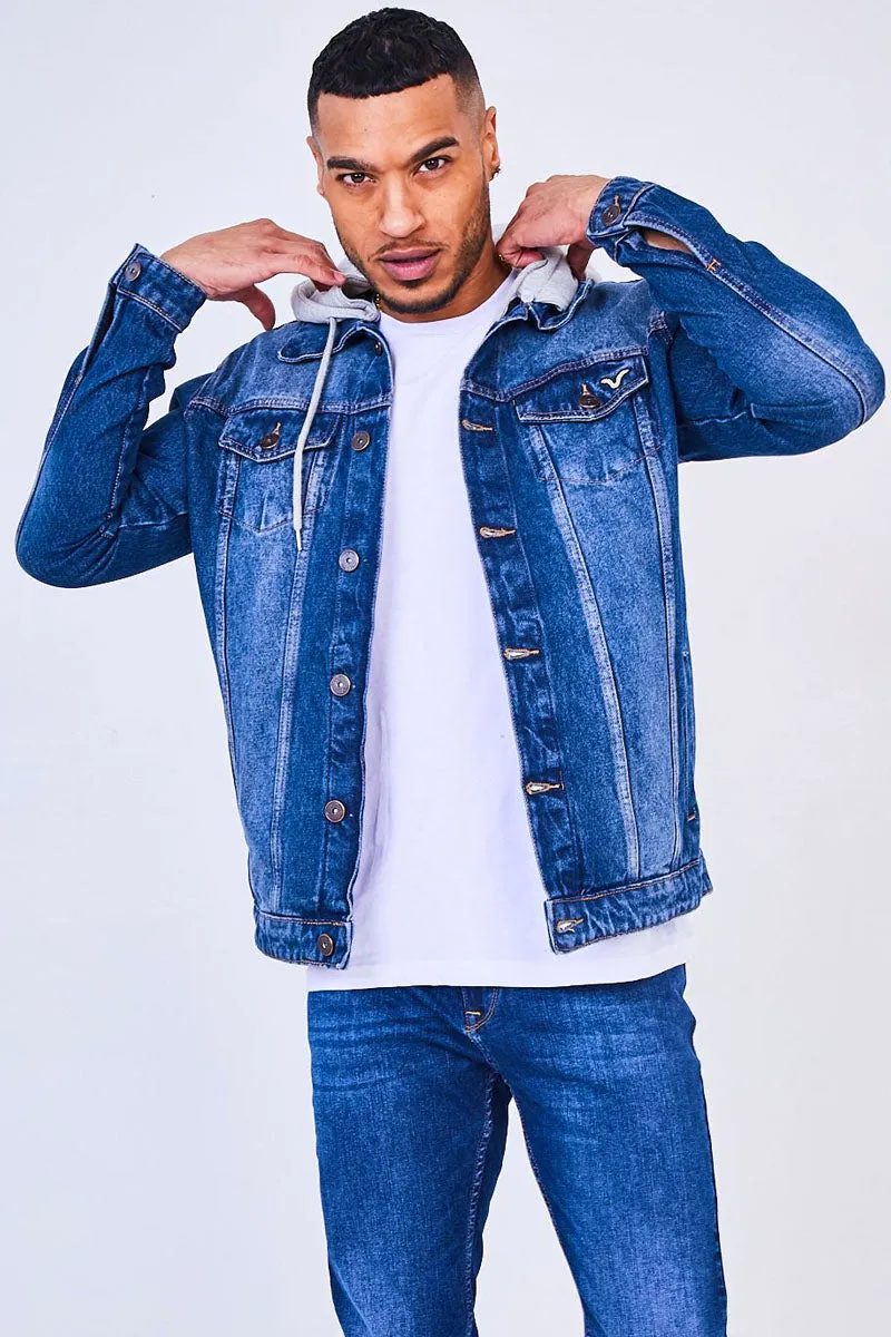 Cruise Hooded Denim Jacket - Tint Blue