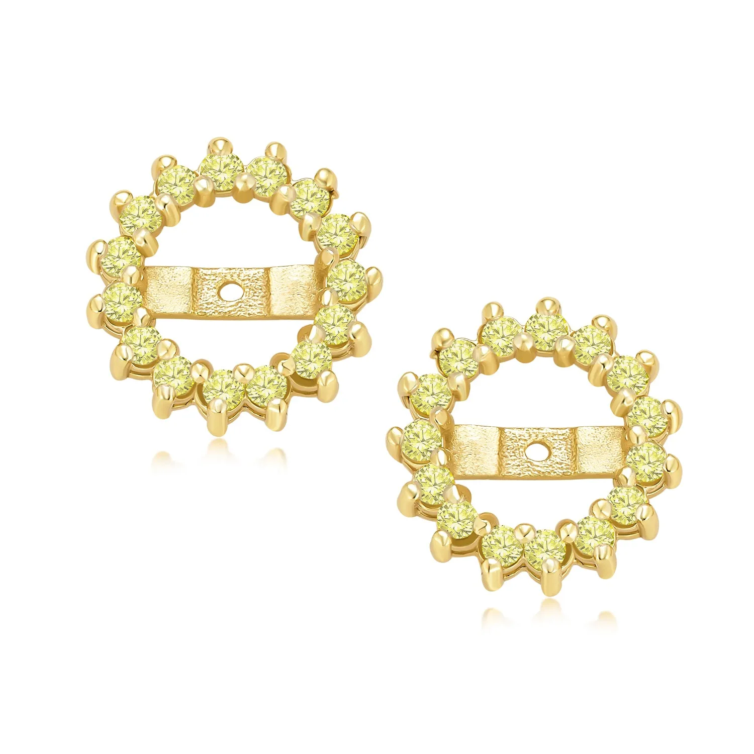 Cubic Zirconia Earring Jacket 14K Gold Plated Sterling Silver Multiple Colors