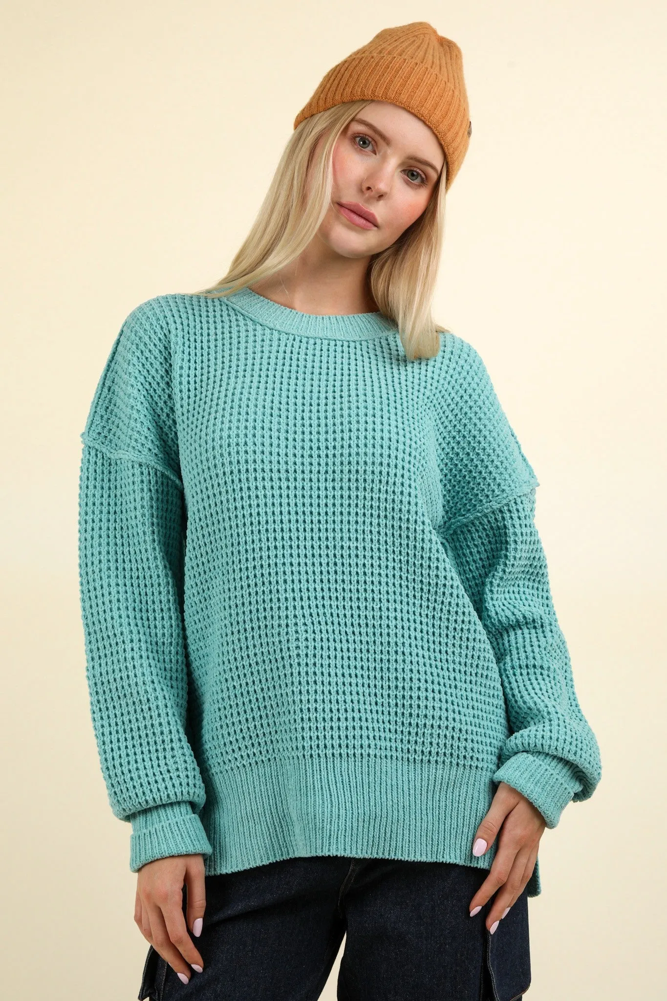 *DOORBUSTER* Kia Comfy Oversized Knit Sweater Pullover Top (final sale)