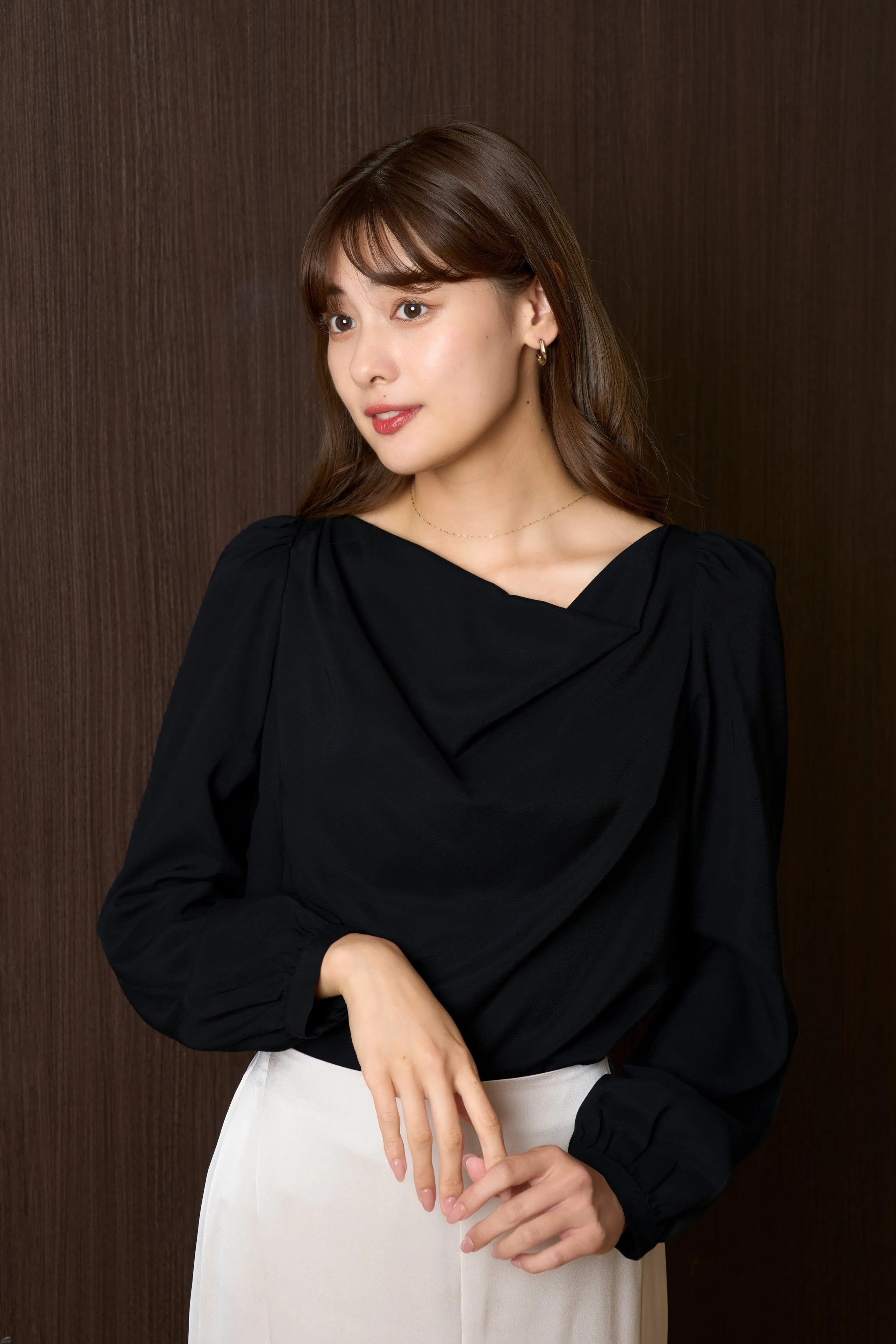 Draped Neck Essential Blouse