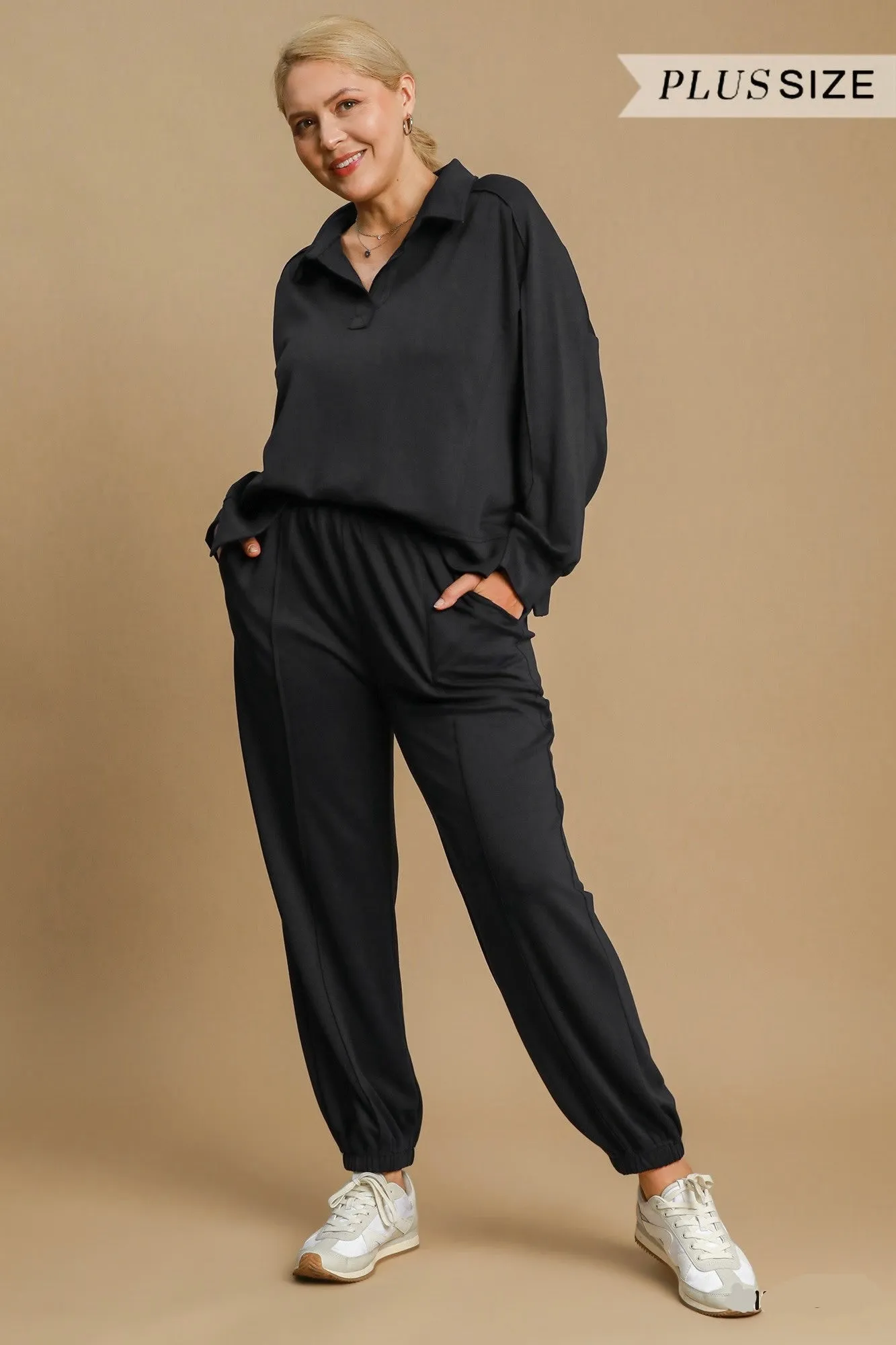 Effortless Sass Black Scuba Joggers