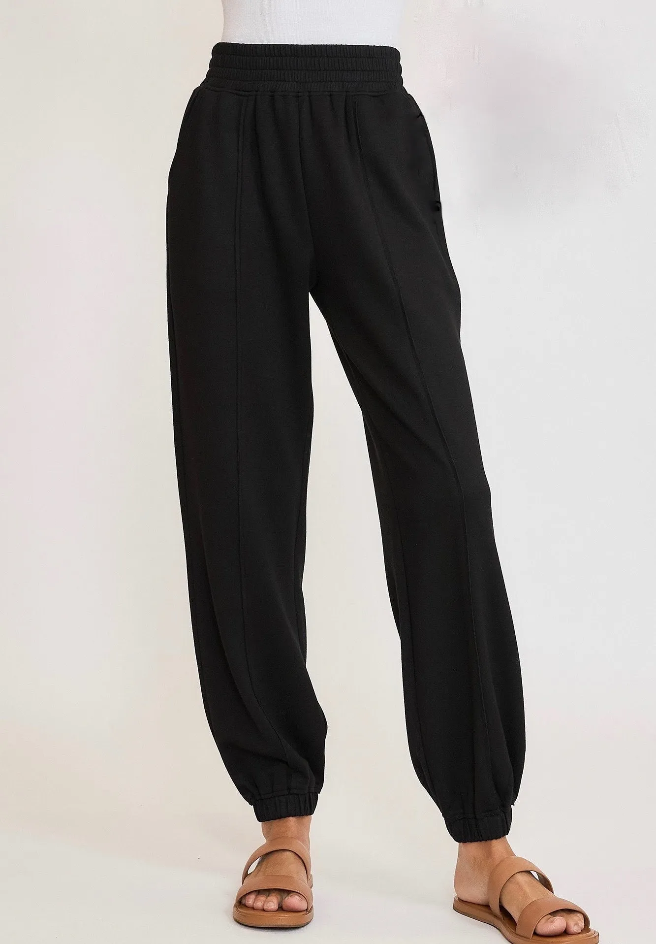 Effortless Sass Black Scuba Joggers