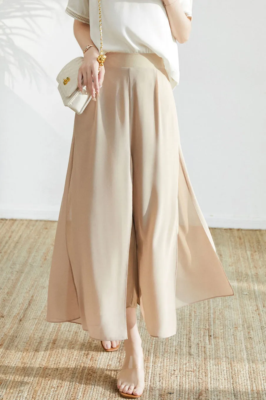 Effortless Slit Long Wide Pants