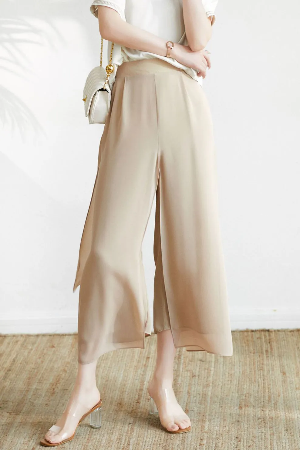 Effortless Slit Long Wide Pants