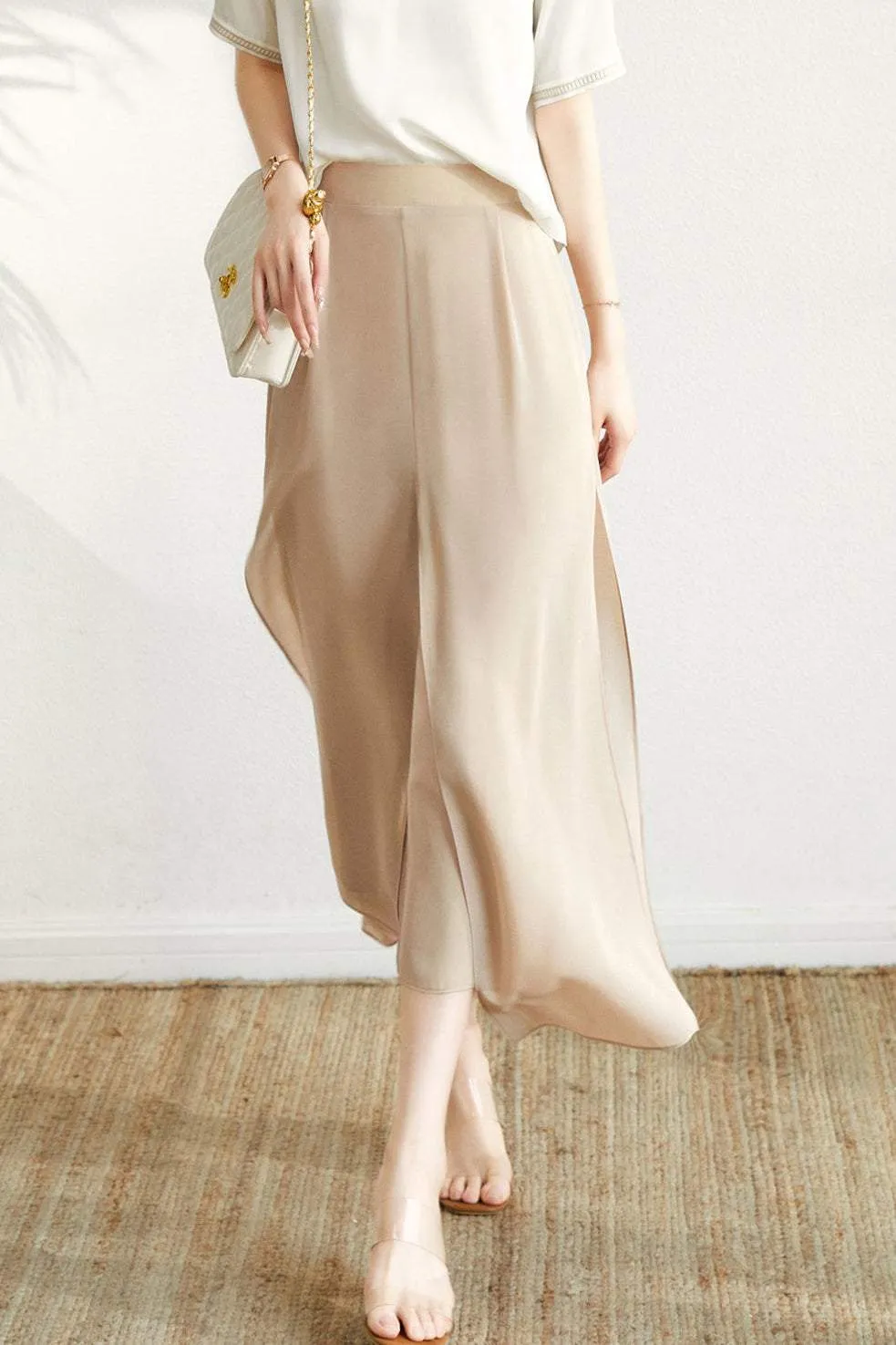 Effortless Slit Long Wide Pants