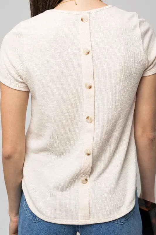 Elevated Essential Back Button Down Top