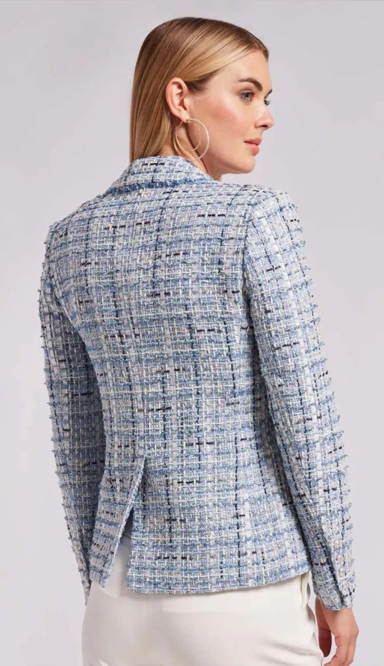 Eliza Tweed Blazer Mixed Blue