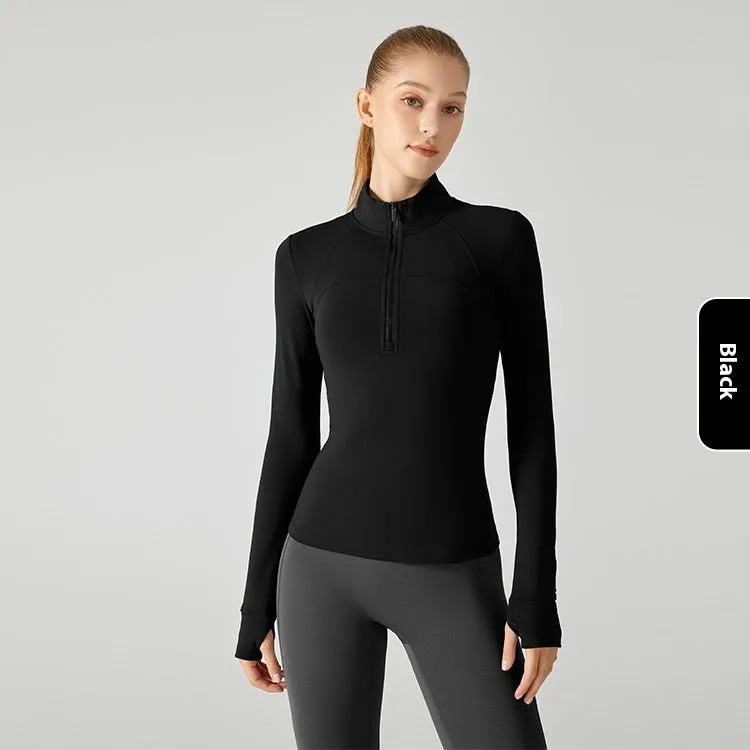 Fleece-lined Yoga Clothing Top Long Sleeve Fitness