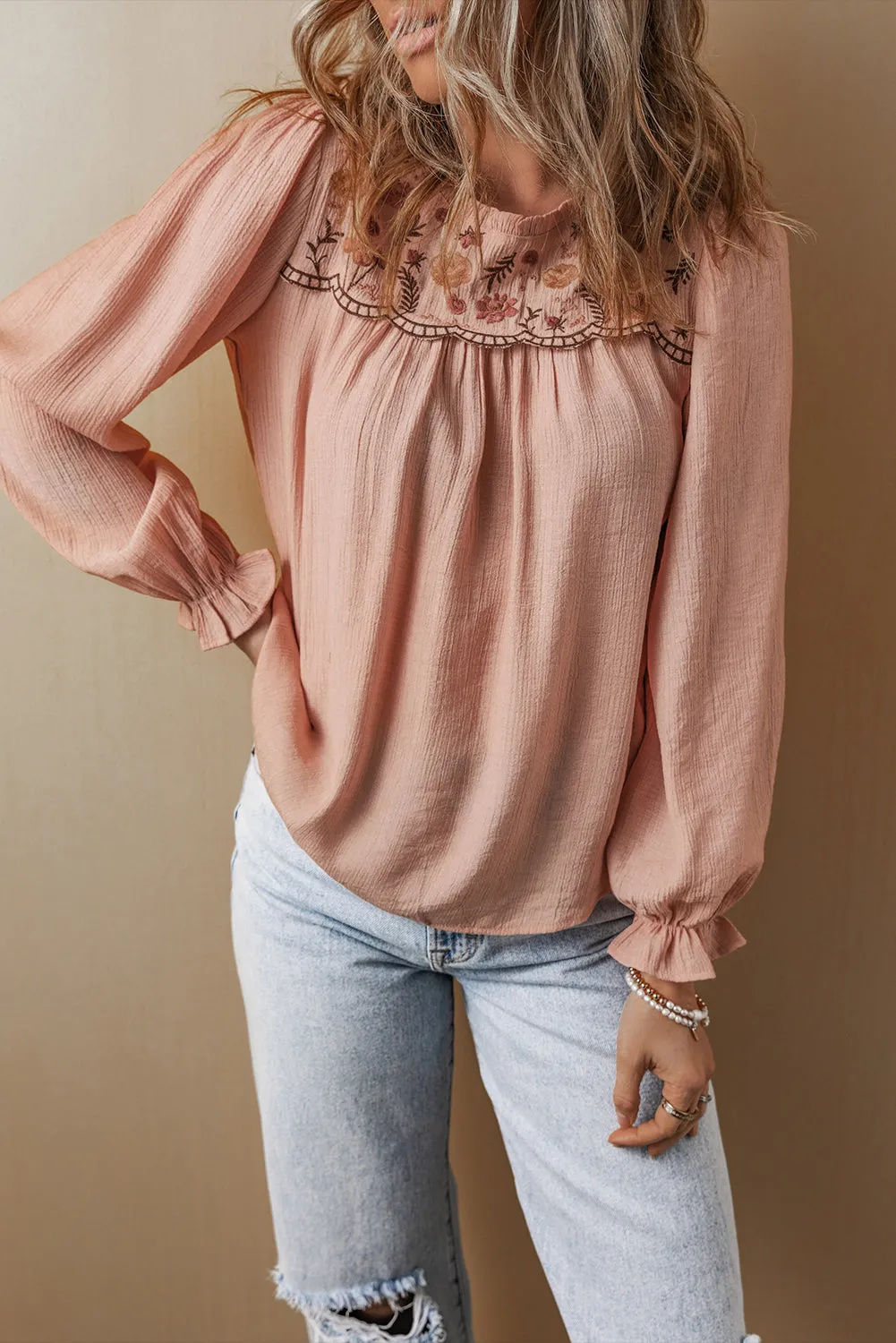 Floral Embroidered Elegant Blouse