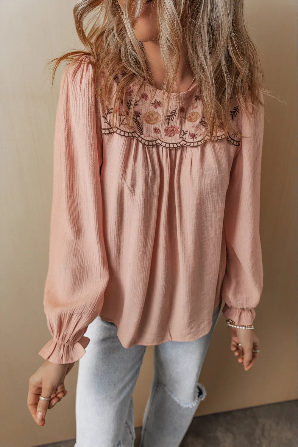 Floral Embroidered Elegant Blouse