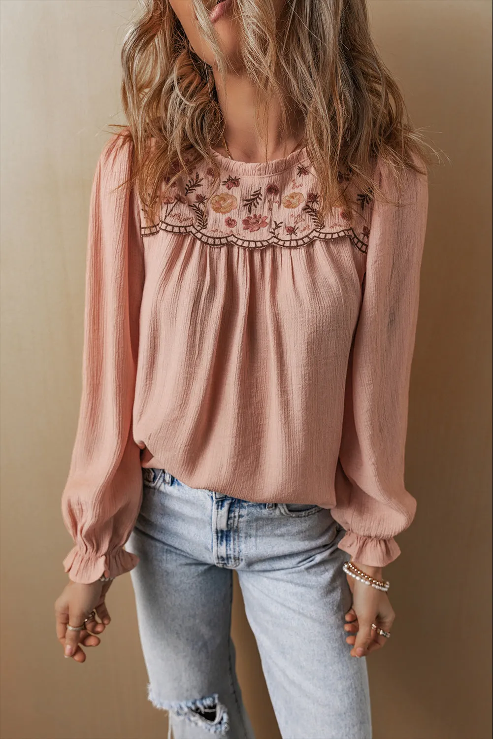 Floral Embroidered Elegant Blouse