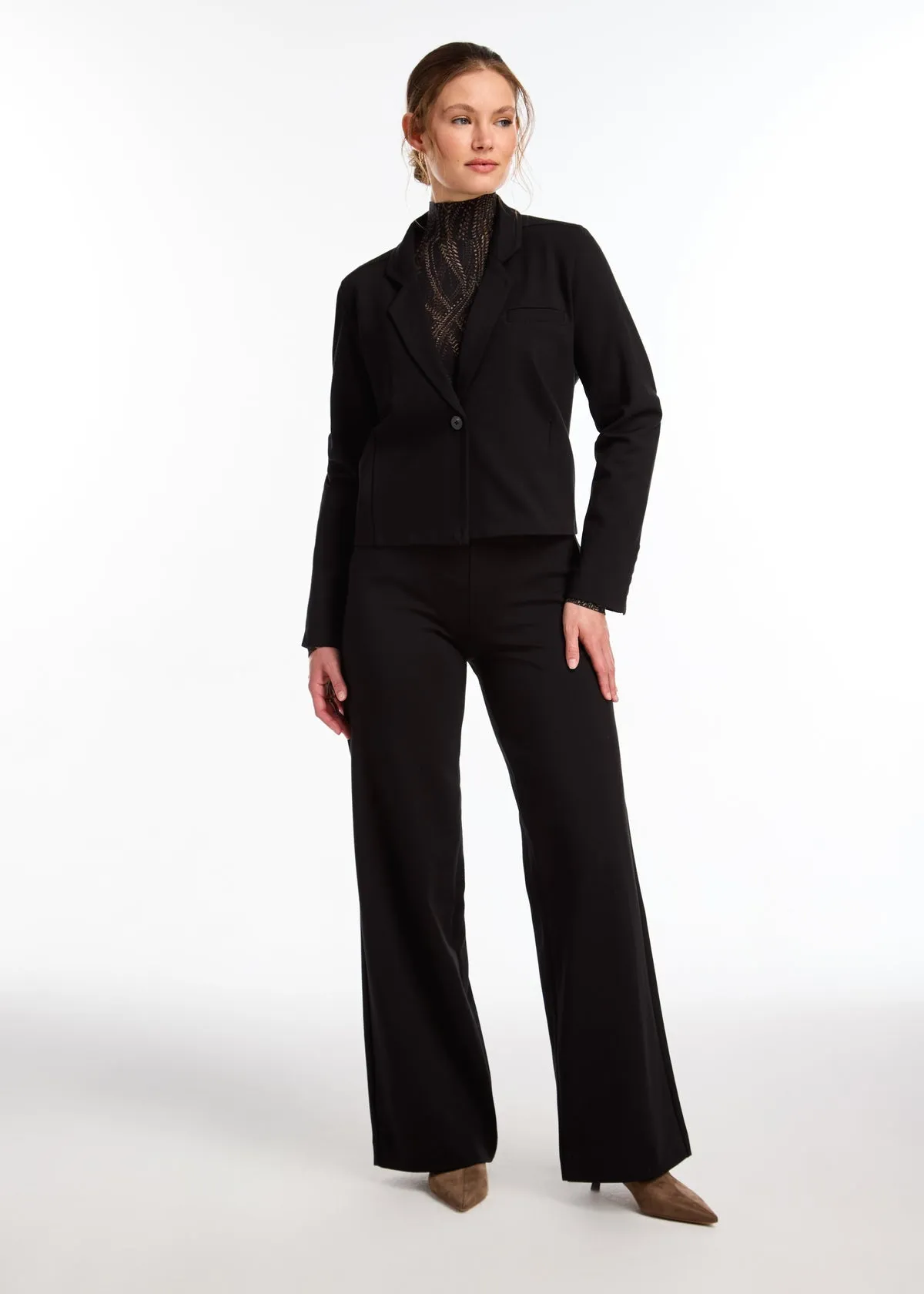 French Dressing Pull On Wide Leg | Black