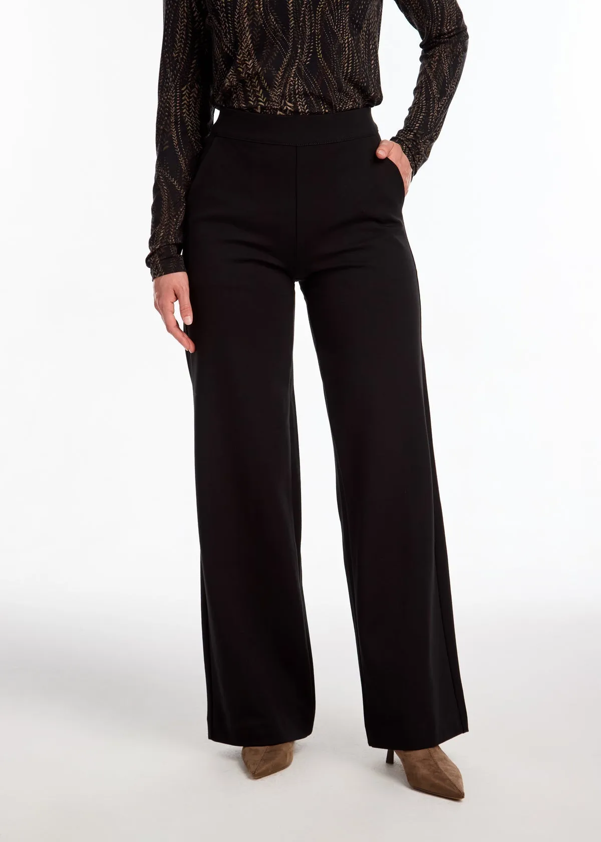 French Dressing Pull On Wide Leg | Black