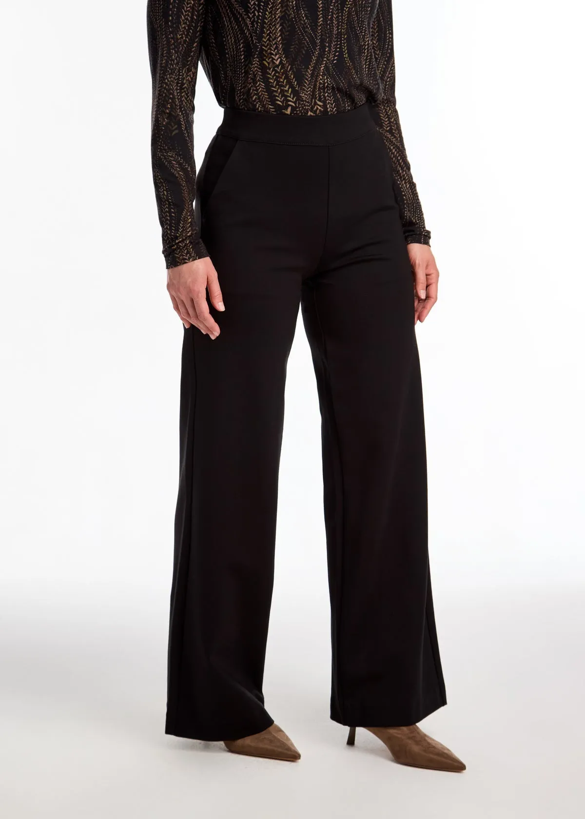 French Dressing Pull On Wide Leg | Black