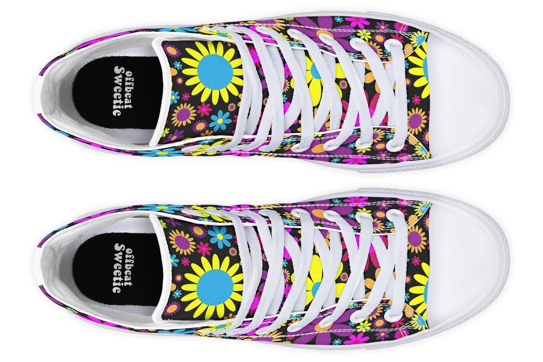 Funky Retro Flowers High Tops