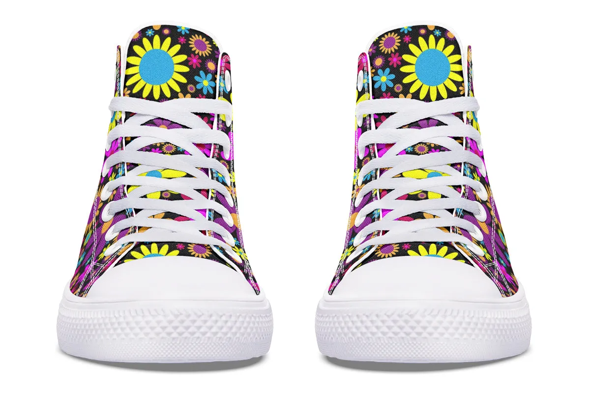 Funky Retro Flowers High Tops