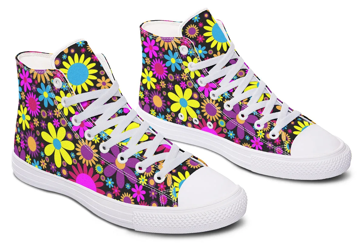 Funky Retro Flowers High Tops