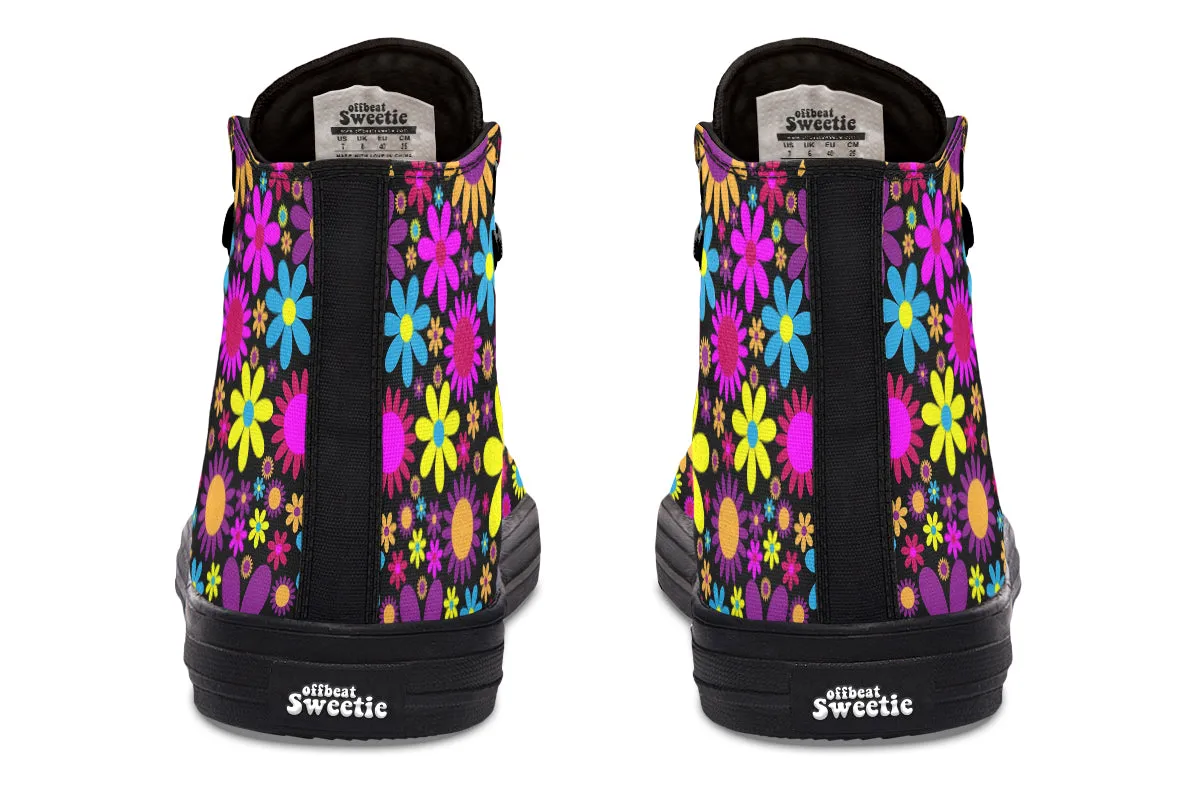 Funky Retro Flowers High Tops