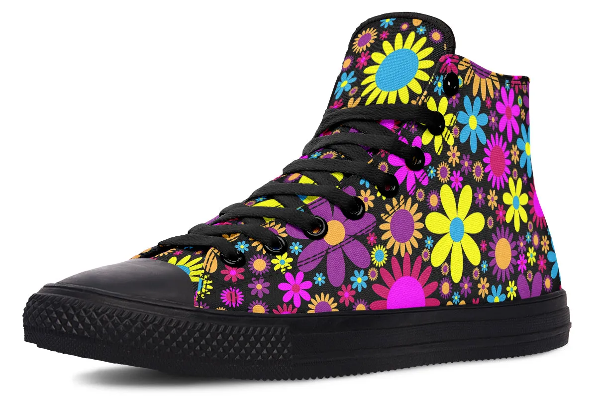 Funky Retro Flowers High Tops