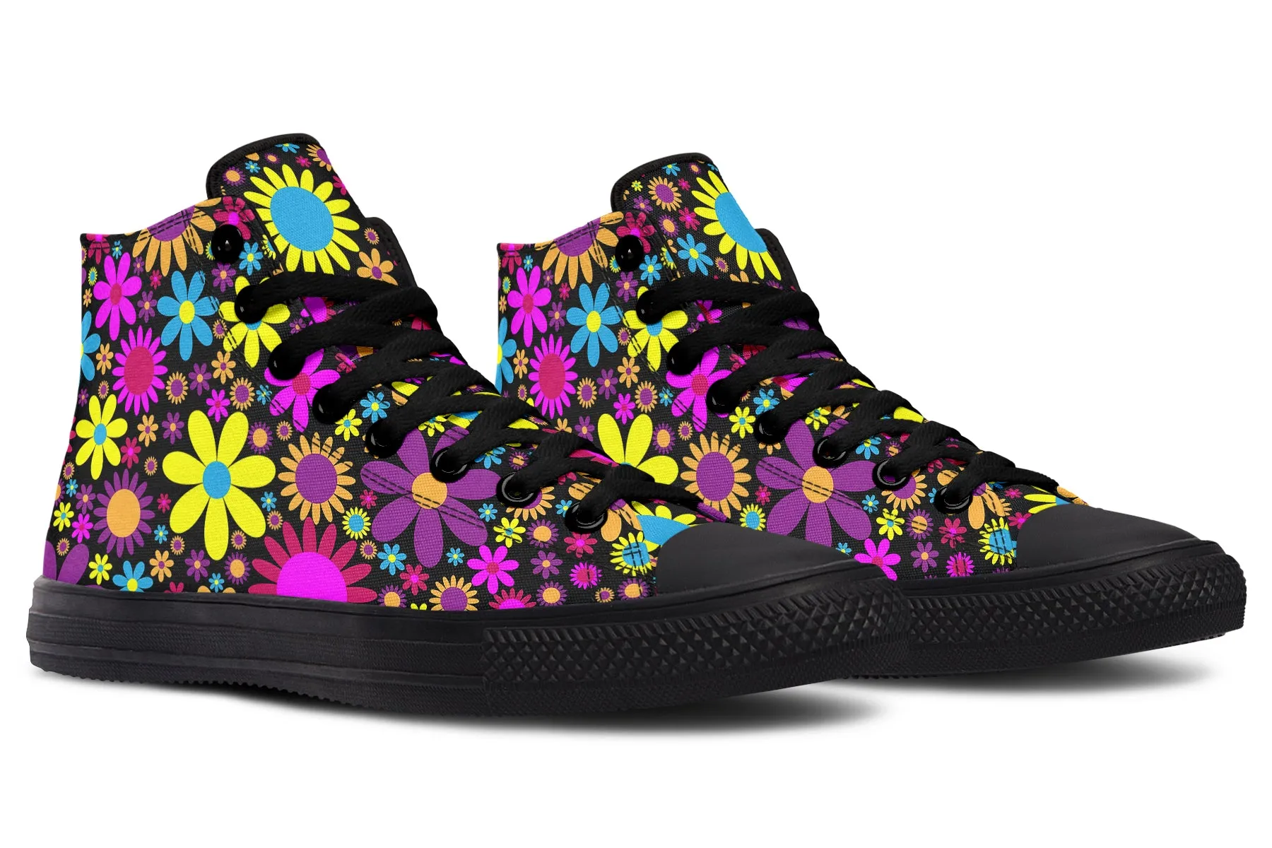 Funky Retro Flowers High Tops