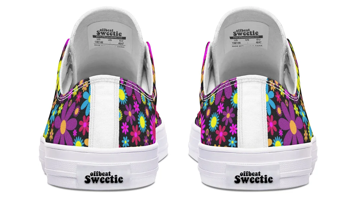 Funky Retro Flowers Low Tops