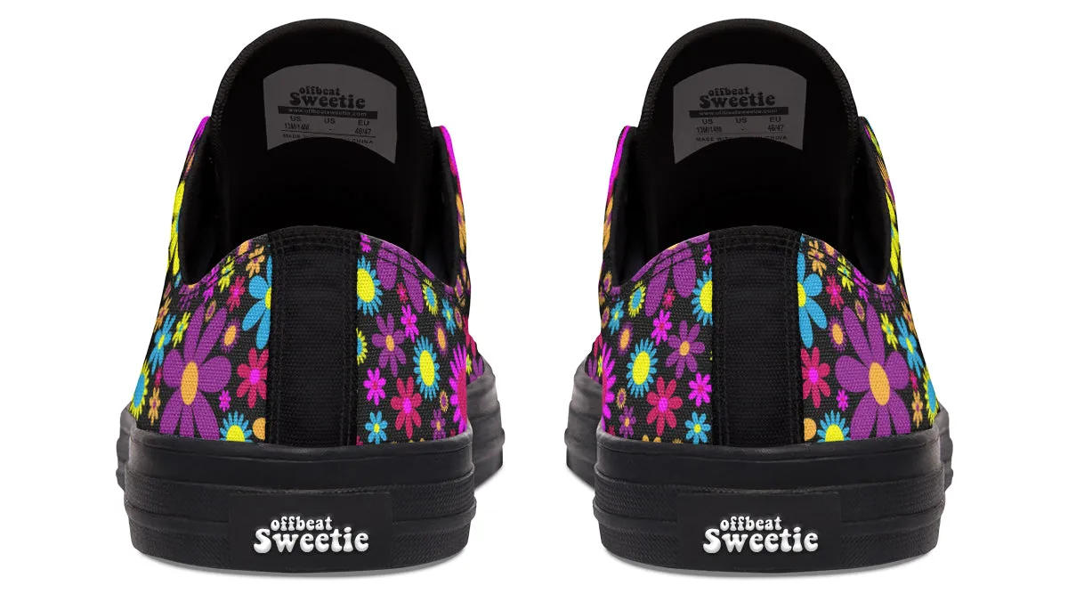 Funky Retro Flowers Low Tops