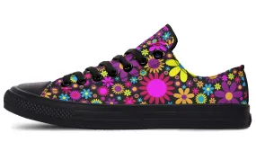 Funky Retro Flowers Low Tops