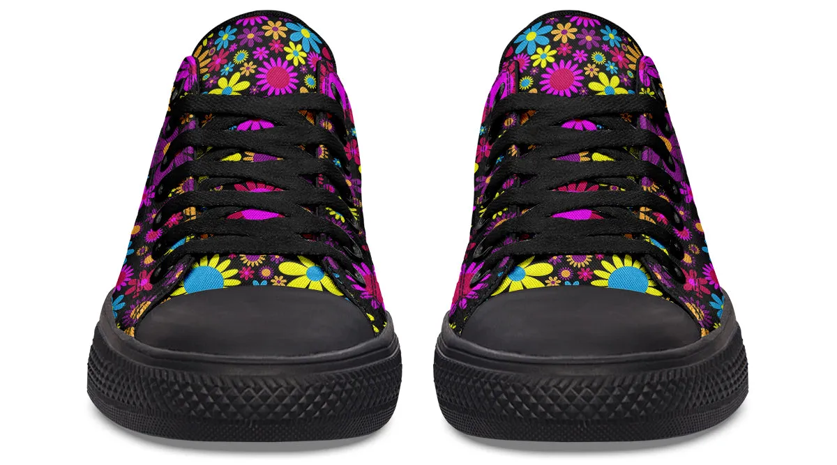 Funky Retro Flowers Low Tops