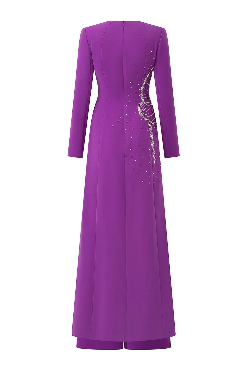 Gleams A-line Long Sleeved Velvet Satin Floor Length Ao Dai