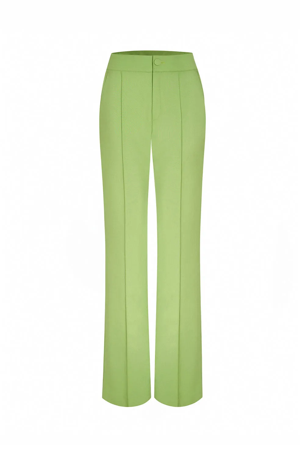 Glen Straight Side Pocket Twill Floor Length Pants