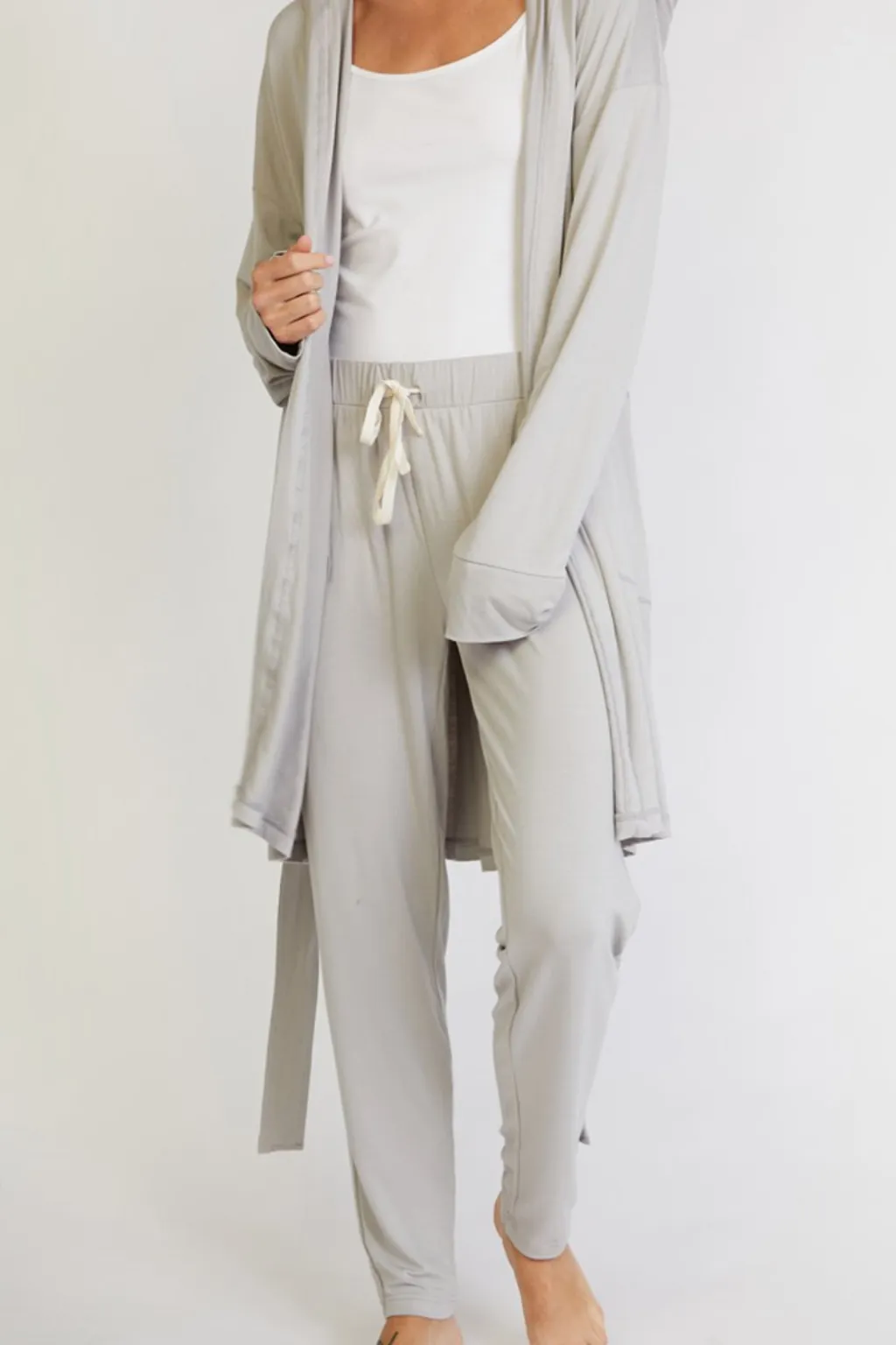 Hooded Jersey Robe & Pants Loungewear