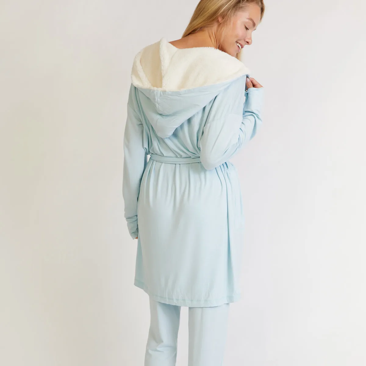 Hooded Jersey Robe & Pants Loungewear