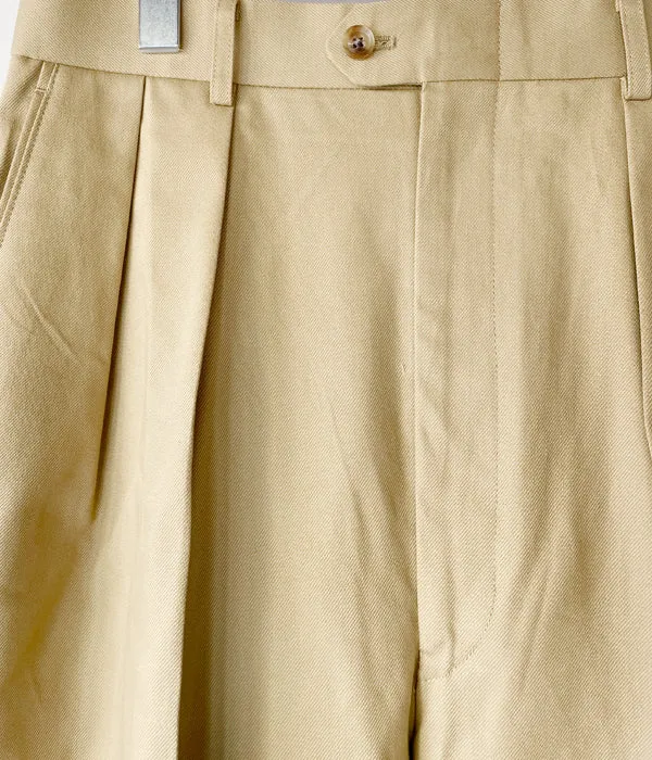 INTERIM/FRENCH ARMY CHINO 2-TUCK WIDE TAPERED SLACKS (BEIGE)