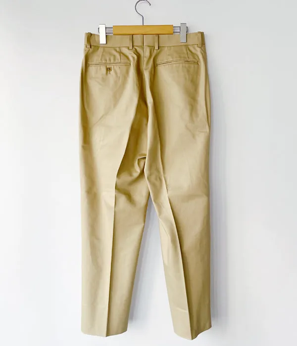 INTERIM/FRENCH ARMY CHINO 2-TUCK WIDE TAPERED SLACKS (BEIGE)