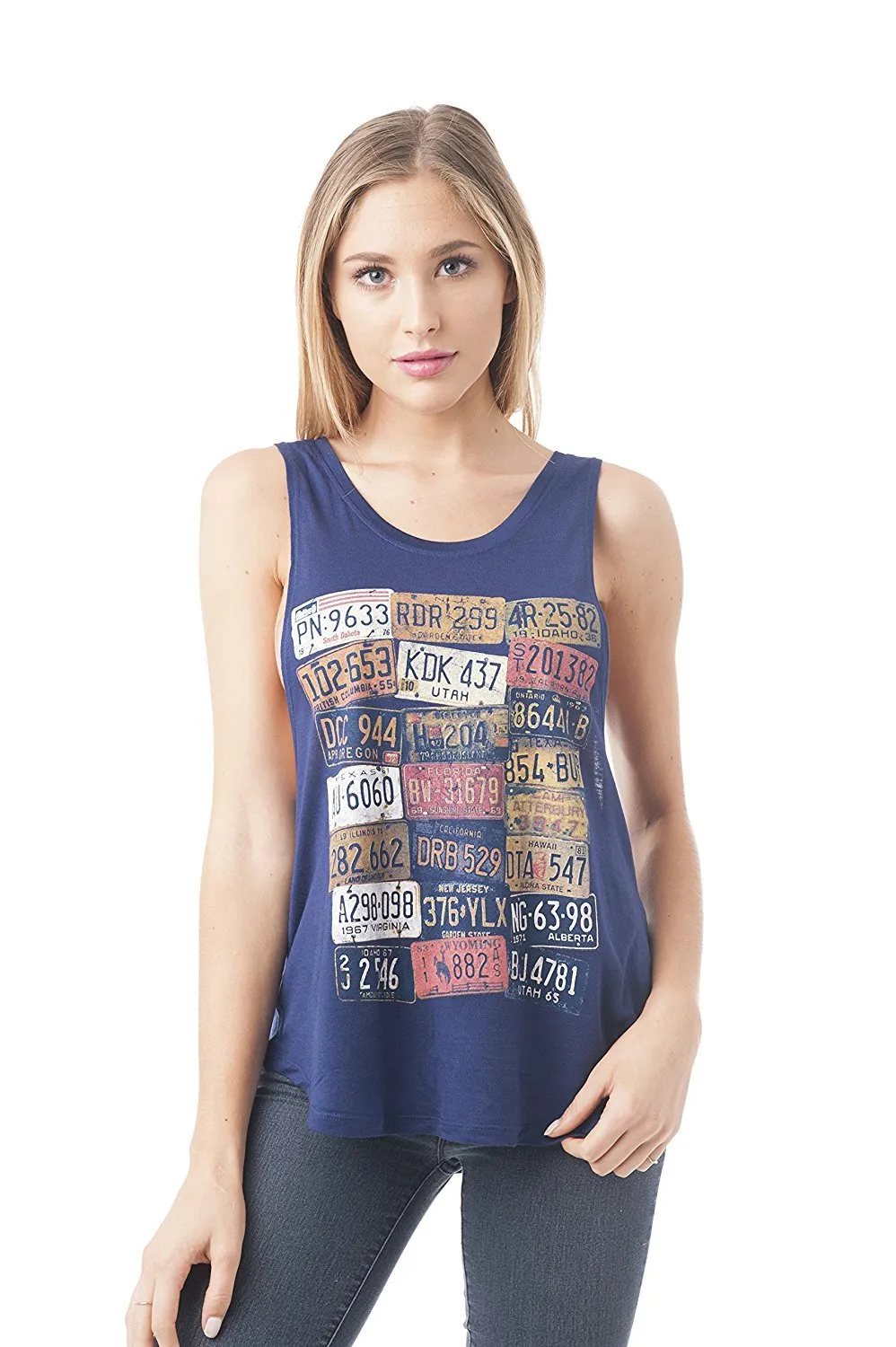 Khanomak Women's Sleeveless Shirt Tank Top Graphic Tees