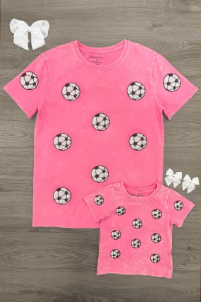 Mom & Me - Pink Sequin Soccer Top