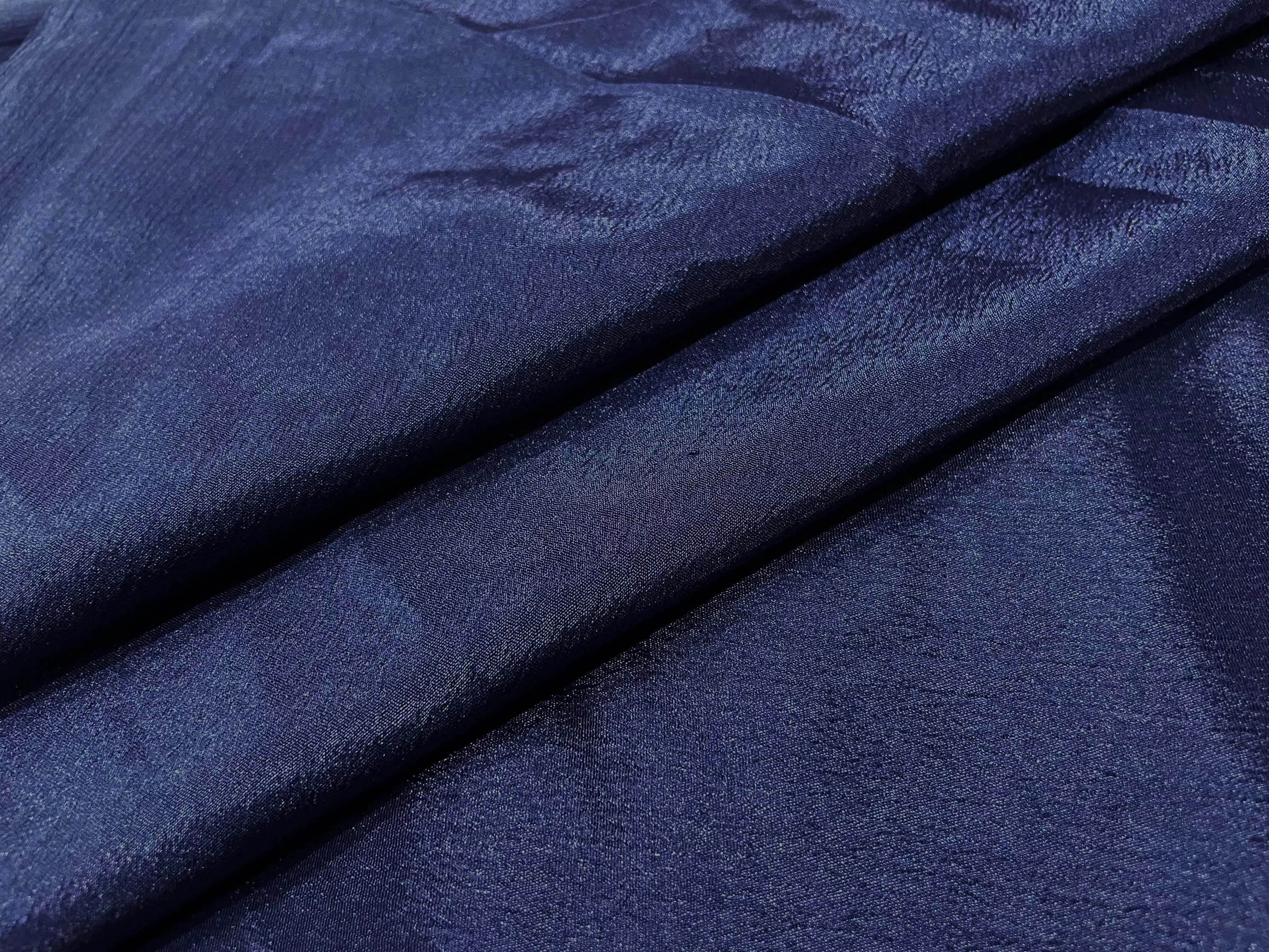 Navy Blue Plain Chinon Chiffon Fabric