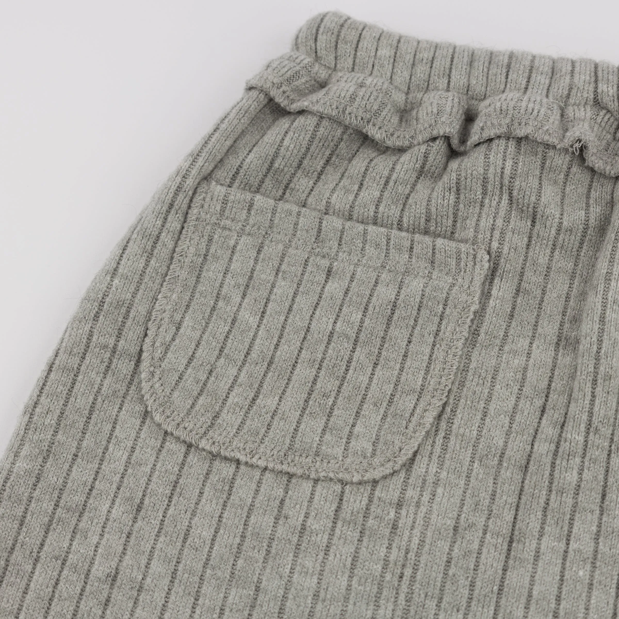 oh baby! Wide Rib Fuzzy Sweater Knit Brooklyn Jogger Pants - Heather Gray